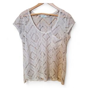 KIMICHI BLUE Ivory Lace Pocket Tee - Large